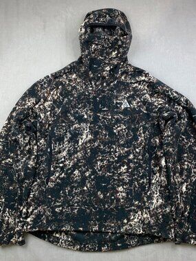 Nike ACG Mens Sweater Medium Brown Black Hoodie Therma-Fit Wolf Tree DV9102-104